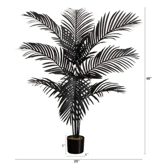 4ft. Artificial Halloween Black Paradise Palm Tree {3}