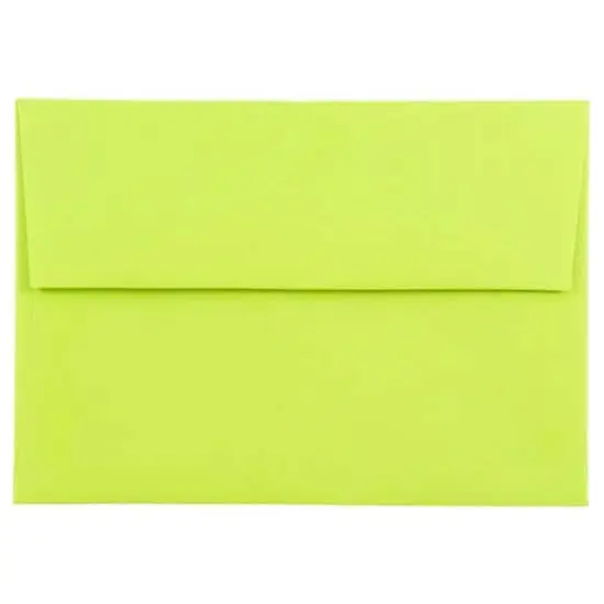 JAM Paper A7 Blank Greeting Cards & Envelopes, 100ct. Brite Hue Ultra Lime Green {4}