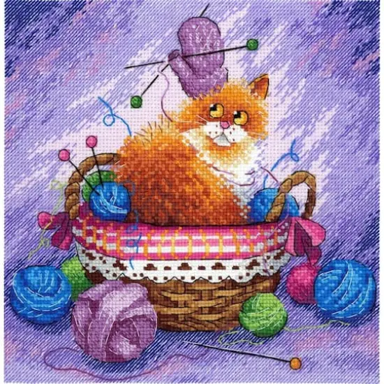 MP Studia Cat And Thread Balls Cross Stitch Kit {1}