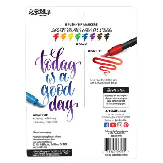 ArtSkills&reg; Brush Tip Markers, 8ct. {9}