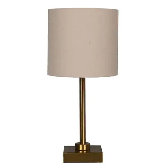 15.5" Metal Table Lamp with Natural Fabric Shade by Ashland® {1}
