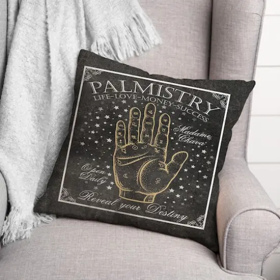 Palmistry Sign 4 18" x 18" Throw Pillow {3}