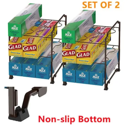 NEX&trade; Kitchen Wrap Organizer Rack, 2ct. Brown {5}