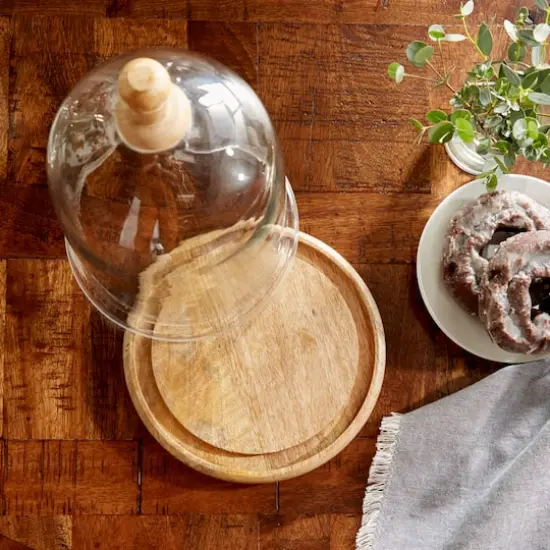 11" Clear Glass Farmhouse Serving Tray {6}