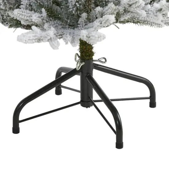 4ft. Pre-Lit Flocked Fraser Fir Artificial Christmas Tree with Warm White LED Lights {5}