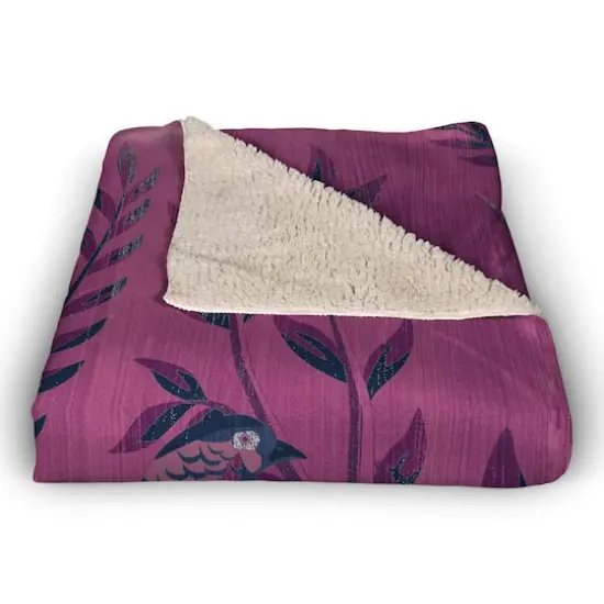 Peacock Pattern 50" x 60" Coral Fleece Blanket {3}