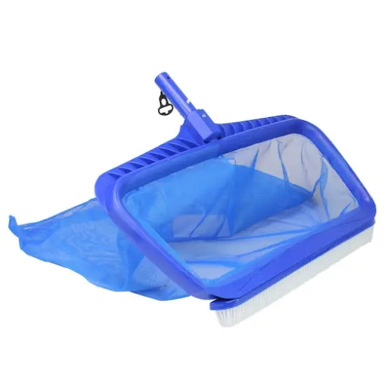 Swim Central Blue Professional Deep Bag Swimming Pool Skimmer Rake & Brush Combo {4}