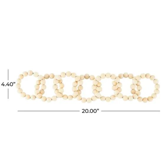 20" Light Brown Wood Chain Beaded 9 Link Sculpture {8}