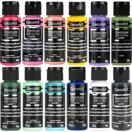 DecoArt&reg; Americana Multi-Surface Satin&trade; 12 Color Floral Acrylic Paint Set {1}