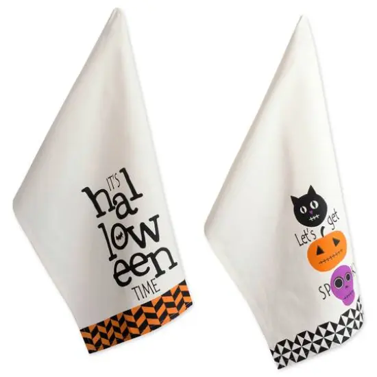 DII® Assorted All Hallows Eve Halloween Printed Dishtowel Set {1}