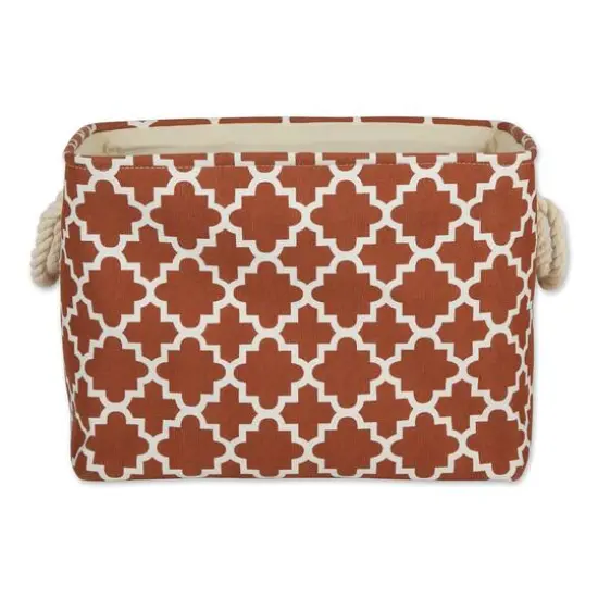 DII&reg; Medium Rectangle Polyester Lattice Bin Cinnamon {5}