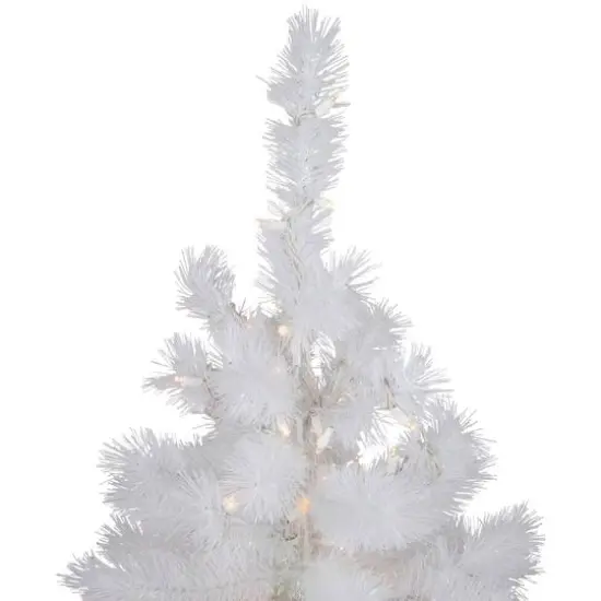 3ft. Pre-Lit White Alaskan Pine Artificial Christmas Tree, Warm White LED Lights {4}