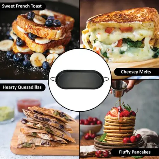 Brentwood 18" x 8.5" Double Burner Carbon Steel Nonstick Comal Griddle {7}