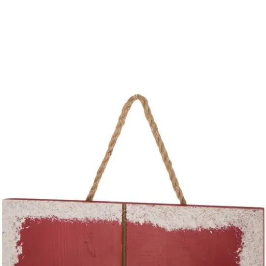 Glitzhome&reg; 3.5ft. Wooden Believe Santa Porch Sign {5}