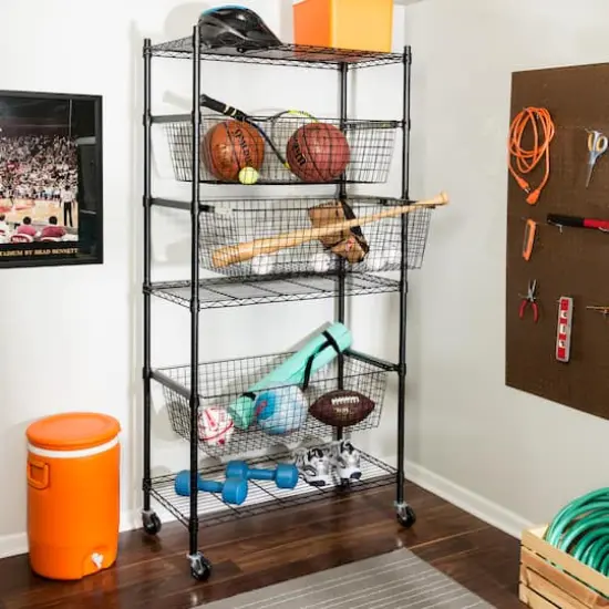 Honey Can Do Black All-Star Sports Shelving {4}