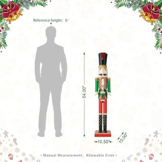 Glitzhome&reg; 54" Wooden Christmas Glitter Soldier Nutcracker {9}
