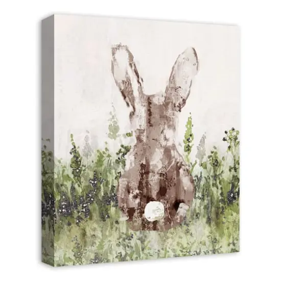 16" x 20" Bunny in Field Canvas Wall Art {5}