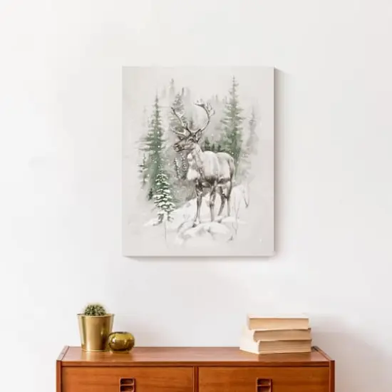 Winter Reindeer 16" x 20" Canvas Wall Art {4}