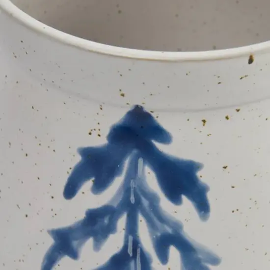 Hello Honey® Antique White & Blue Farmhouse Stoneware Creamer with Hand Painted Tree {4}