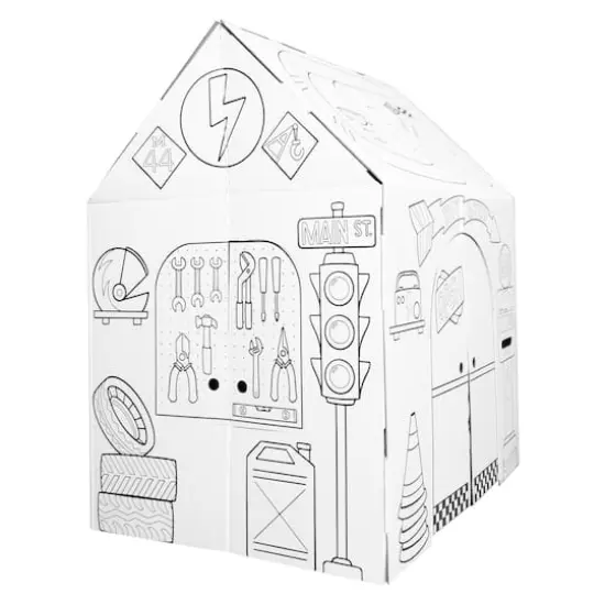 Easy Playhouse Pit Stop Garage Cardboard Playhouse {3}