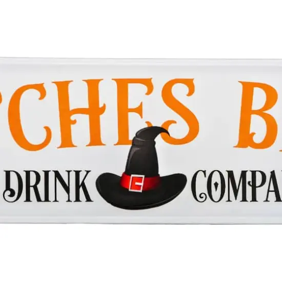 31'' Witches Brew Metal Halloween Wall Sign {4}