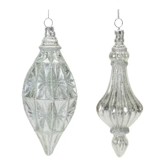 12ct. Glittery Glass Finial Drop Ornaments {1}