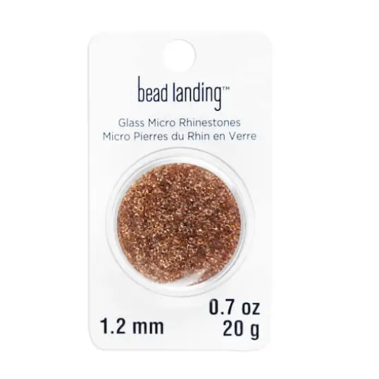 1.2mm Glass Micro Rhinestones by Bead Landing&trade;, 0.7oz. Champagne {1}