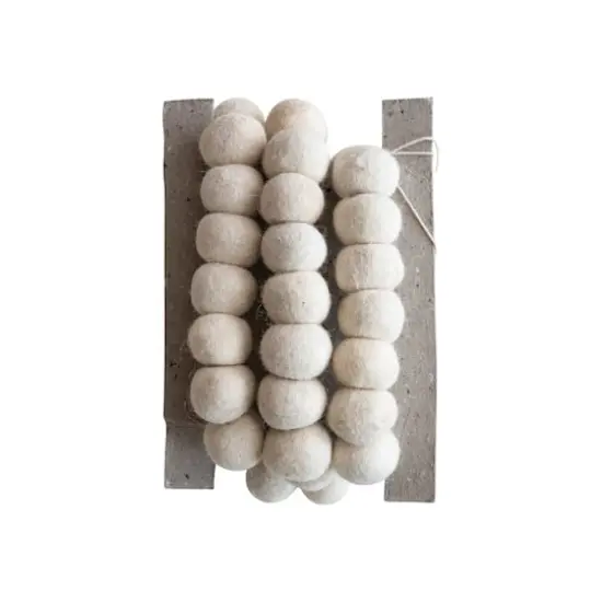 Hello Honey&reg; 6ft. Cream Handmade Wool Felt Ball Garland {4}