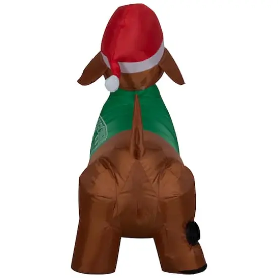 4ft. Airblown&reg; Inflatable Christmas Dachshund with Green Sweater {4}