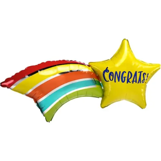 SuperShape&trade; 27" Congrats Shooting Star Foil Balloon {1}