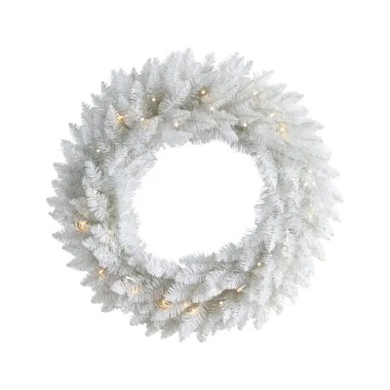 24" Pre-Lit Colorado Spruce Christmas Wreath {1}