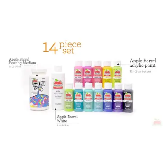 Apple Barrel&reg; Acrylic Paints & Pour Medium 14 Piece Set {4}