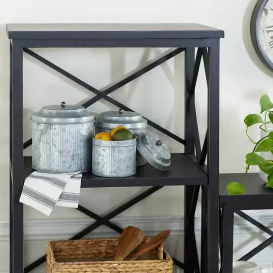 Silver Metal Decorative Farmhouse Jar Set {7}