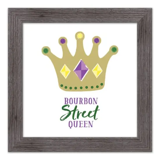 Bourbon Street Queen Crown Western Gray Framed Print {1}