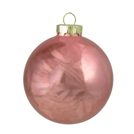 4ct. Pink 2-Finish Glass Ball Ornaments {10}