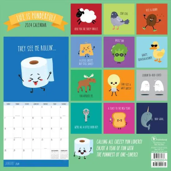 TF Publishing 2024 Puns Wall Calendar {3}