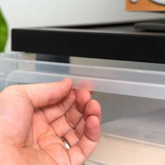 IRIS&reg; 32.5" Black & Clear 4-Drawer Narrow Plastic Storage Cart {8}