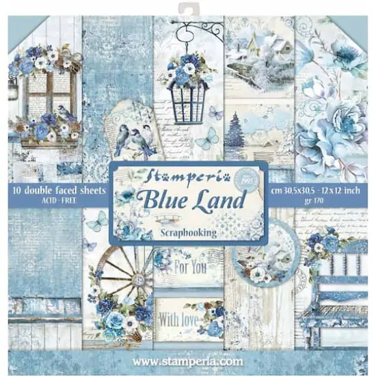 Stamperia Blue Land Double-Sided Paper Pad, 12" x 12" {1}
