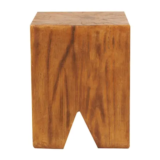 18" Brown Block Outdoor Accent Table {3}