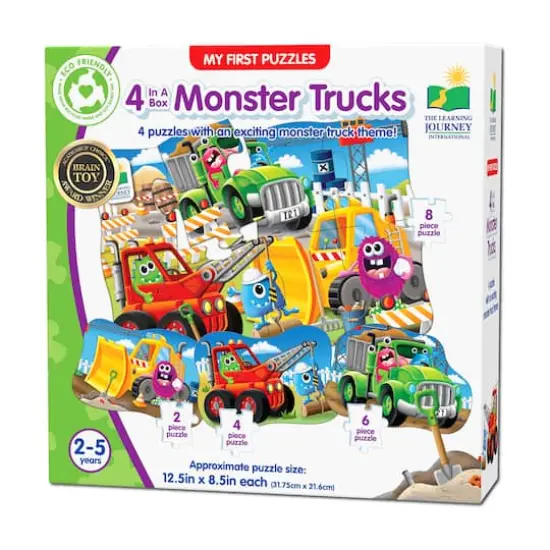 My First Puzzles - 4 In A Box - Monster Trucks: 20 Pcs {1}