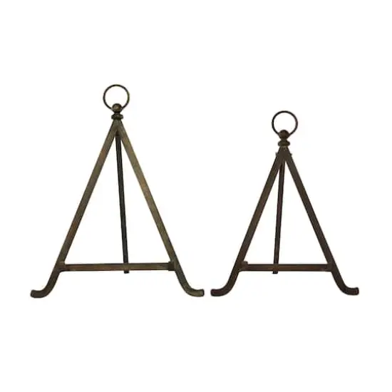 Set of 2" Bronze Metal Traditional Easels 13", 15" {3}