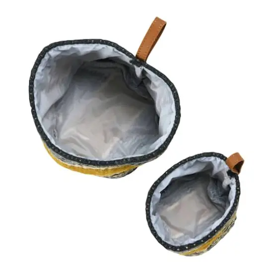 Hello Honey&reg; Black & Mustard Woven Jute Basket with Liner Set {10}