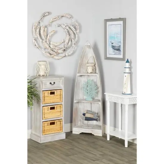 Silver Coastal Fish Wood Wall Decor, 32" x 28" {10}