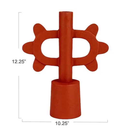 Hello Honey&reg; 12.25" Terra-Cotta Color Scalloped Taper Candle Holder {10}