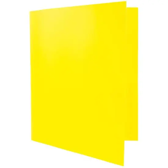 JAM Paper 9.5" x 11.5" Plastic 2 Pocket School POP Folders, 6ct. Yellow {6}