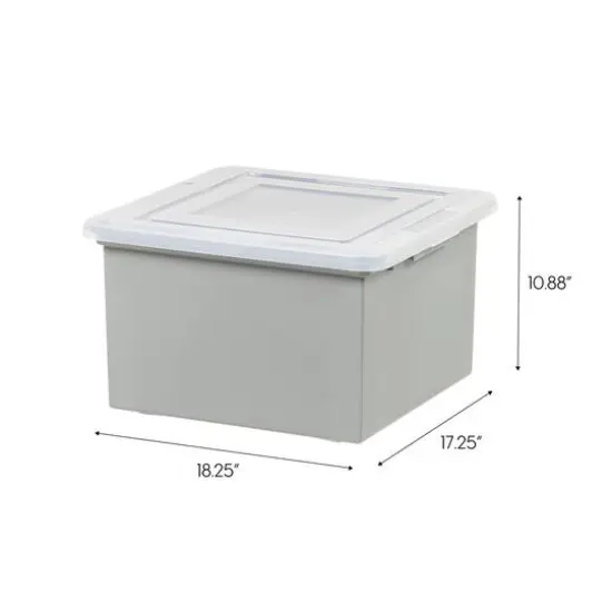 IRIS Gray Snap Tight Plastic Letter & Legal File Organizer Box, 3ct. {6}
