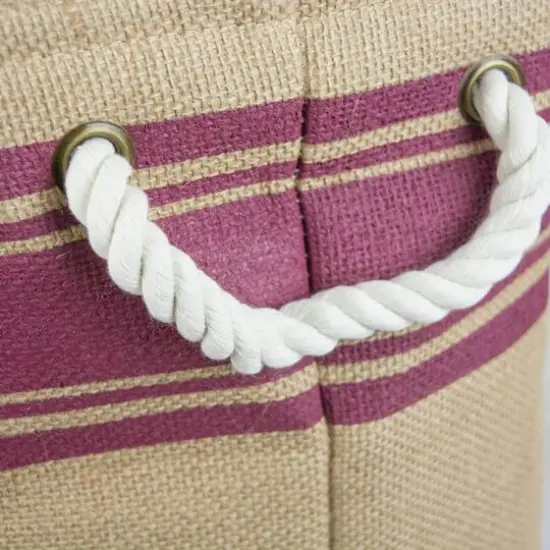 DII&reg; 16" Wine Border Burlap Round Bin {5}