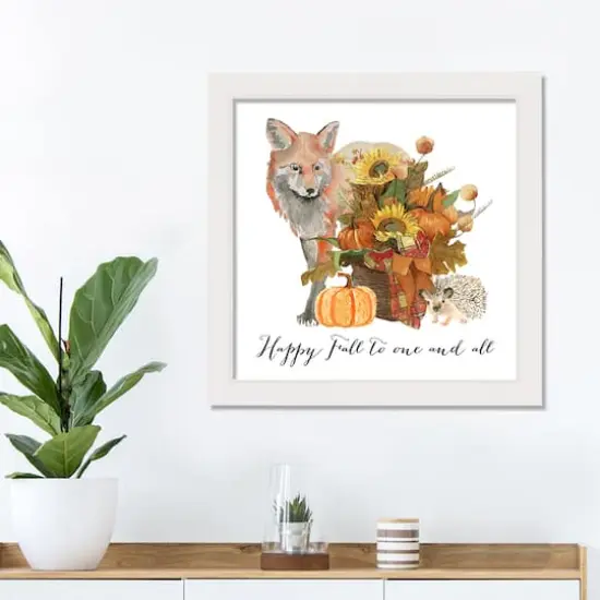 Fall Animals White Framed Print {3}