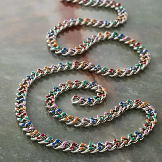 18" Rhodium Enamel Curb Chain by Bead Landing&trade; {3}