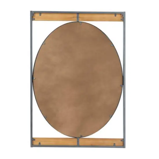 Brown Iron Industrial Wall Mirror, 40" x 28" x 2" {5}